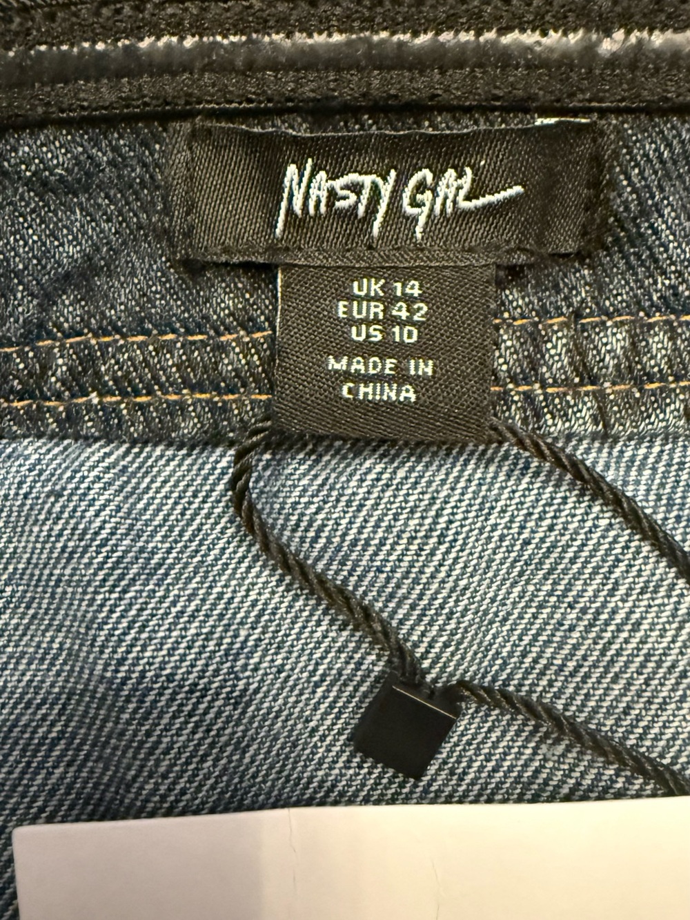 Nasty Gal Y2K Two Tone Denim Corset Top US 10 Strapless Zip Front Festival - Picture 7 of 8